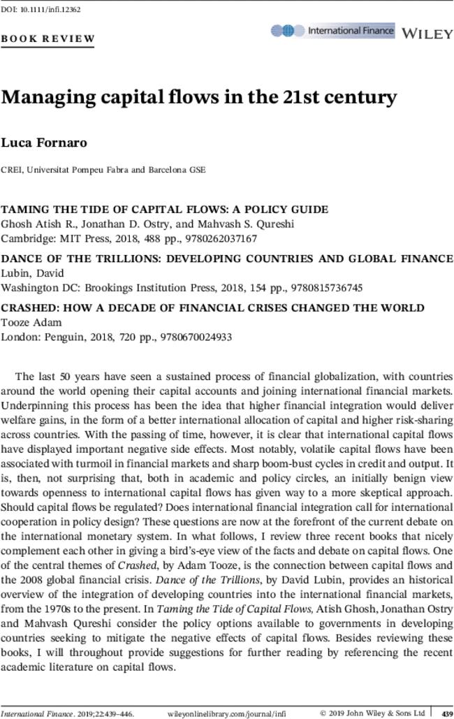 Managing capital flows in the 21st century