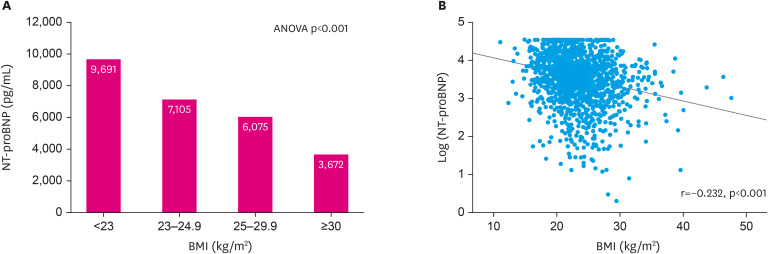 The Impact of Body Mass Index on the Prognostic Value of N-Terminal proB-Type Natriuretic Peptide in Patients with Heart Failure: an Analysis from the Korean Heart Failure (KorHF) Registry.