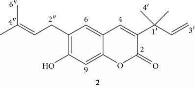 Antibacterial Activity of Coumarins and Carbazole Alkaloid from Roots of <i>Clausena anisata</i>.