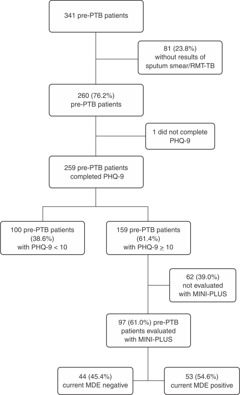 Prevalence of depression among patients with presumptive pulmonary tuberculosis in Rio de Janeiro, Brazil.