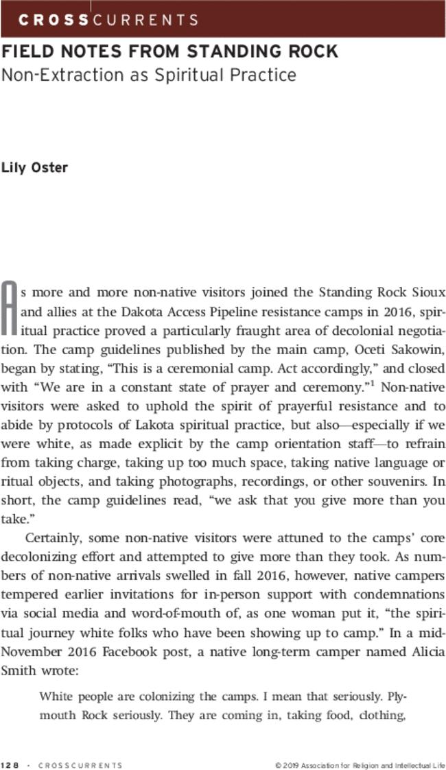 Field Notes from Standing Rock