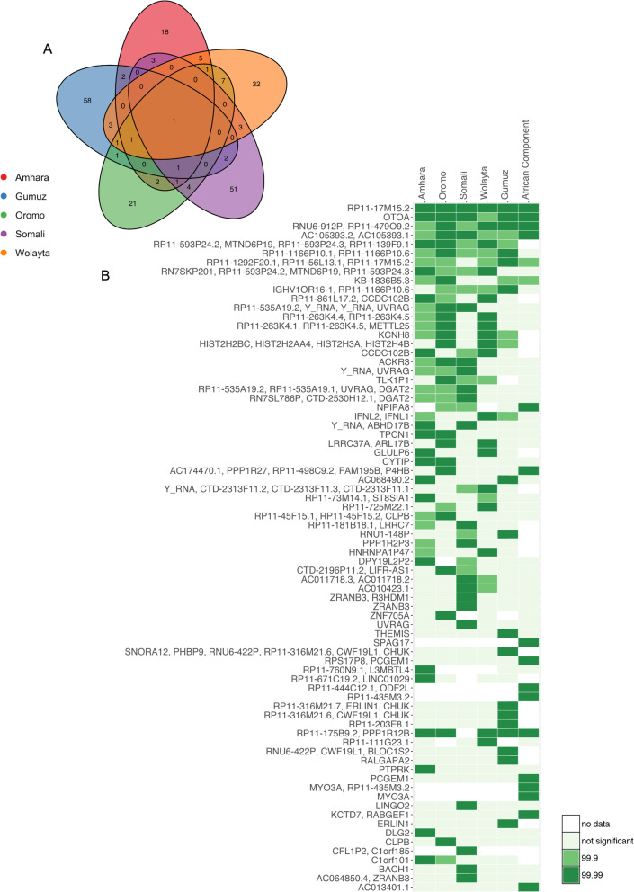 Positive selection in admixed populations from Ethiopia.