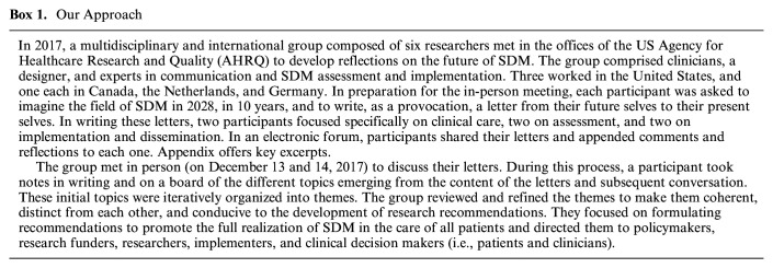 Envisioning Shared Decision Making: A Reflection for the Next Decade.