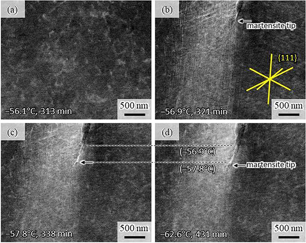 Novel −75°C SEM cooling stage: application for martensitic transformation in steel