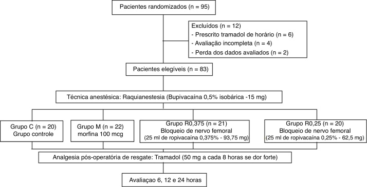 Comparação entre morfina subaracnoidea e bloqueio do nervo femoral para analgesia após reconstrução ligamentar de joelho: estudo clínico randomizado