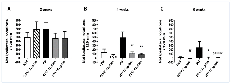 GDNF Receptor Agonist Alleviates Motor Imbalance in Unilateral 6-Hydroxydopamine Model of Parkinson's Disease.