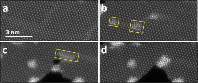 Sequential conversion from line defects to atomic clusters in monolayer WS2