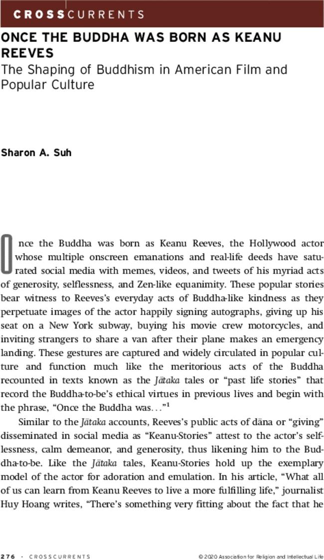 Once The Buddha Was Born as Keanu Reeves