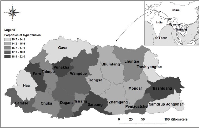 Prevalence and predisposing factors for self-reported hypertension in Bhutanese adults.