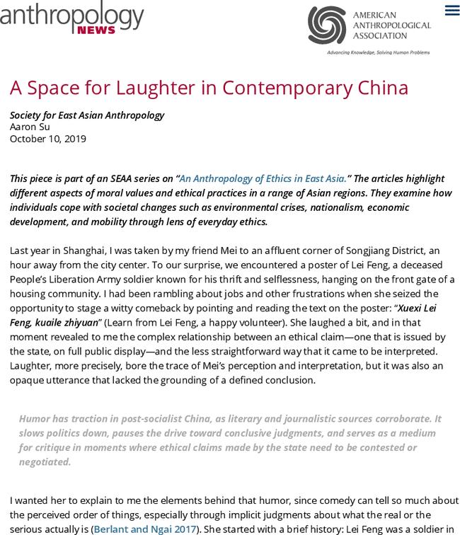 A Space for Laughter in Contemporary China