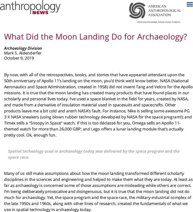 What Did the Moon Landing Do for Archaeology?