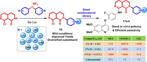 Efficient Arylation of 2,7-Naphthyridin-1(2H)-one with Diaryliodonium Salts and Discovery of a New Selective MET/AXL Kinase Inhibitor