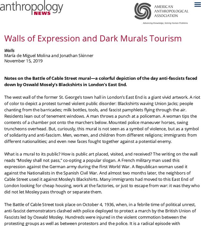 Walls of Expression and Dark Murals Tourism