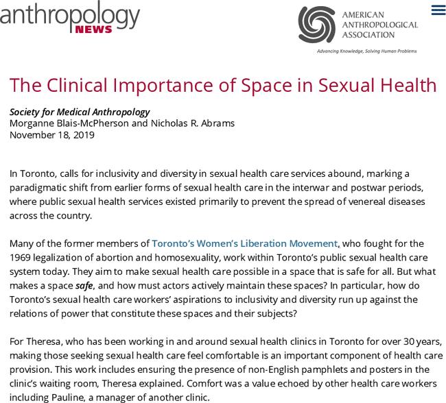 The Clinical Importance of Space in Sexual Health