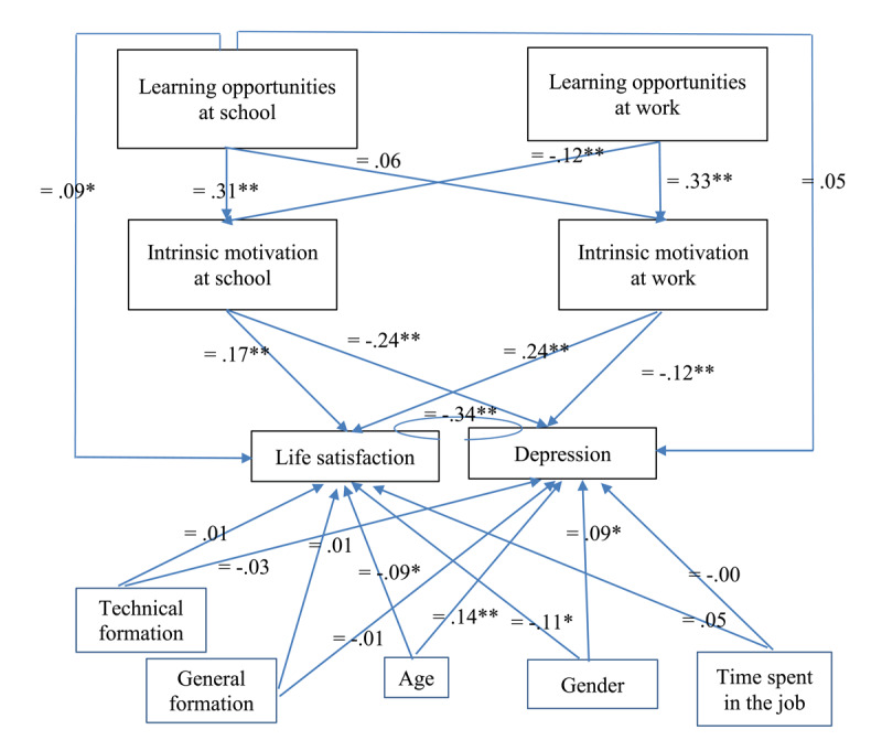 An Explorative Study on the Relationship between Learning Opportunities at School and at Work and Adolescents' Mental Health.