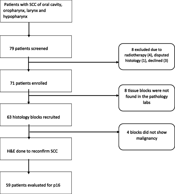 A descriptive study of human papilloma virus in upper aero-digestive squamous cell carcinoma at Uganda cancer institute assessed by P16 immunohistochemistry.