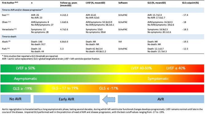 Global longitudinal strain in chronic asymptomatic aortic regurgitation: systematic review.