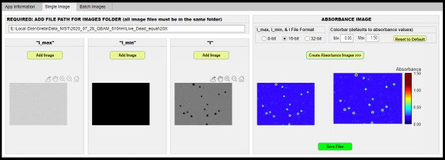 AbsorbanceQ: An App for Generating Absorbance Images from Brightfield Images.