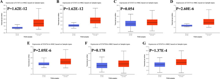 Mining database for the expression and clinical significance of STAT family in head and neck squamous cell carcinomas.