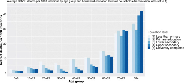 The potential impact of co-residence structures on socio-demographic inequalities in COVID-19 mortality.