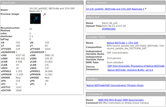 The NMR Spectral Measurement Database: A System for Organizing and Accessing NMR Spectra of Therapeutic Proteins.