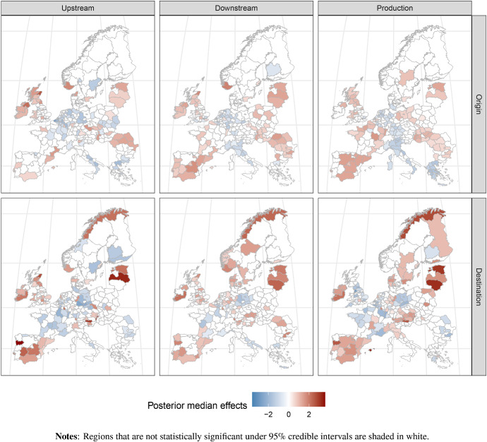 Modelling European regional FDI flows using a Bayesian spatial Poisson interaction model.