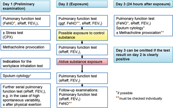 Workplace-related inhalation test - Specific inhalation challenge: S2k Guideline of the German Society for Occupational and Environmental Medicine e.V. (DGAUM), the German Society for Pneumology and Respiratory Medicine e.V. (DGP) and the German Society for Allergology and Clinical Immunology e.V. (DGAKI).