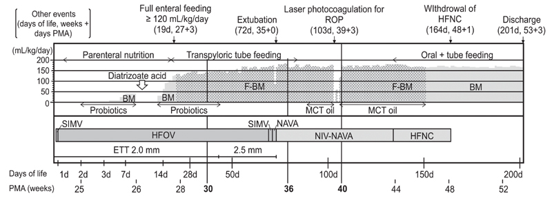 Respiratory and Gastrointestinal Management of an Infant with a Birth Weight of 258 Grams.