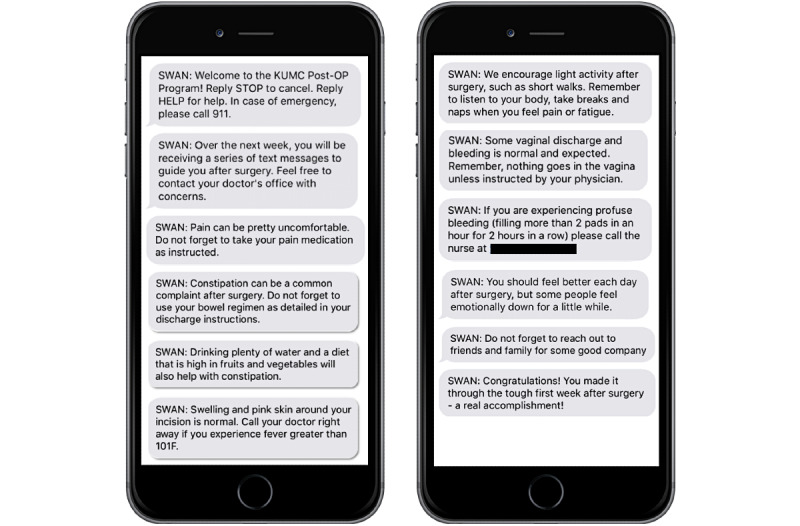 Discharge Instruction Reminders Via Text Messages After Benign Gynecologic Surgery: Quasi-Experimental Feasibility Study.