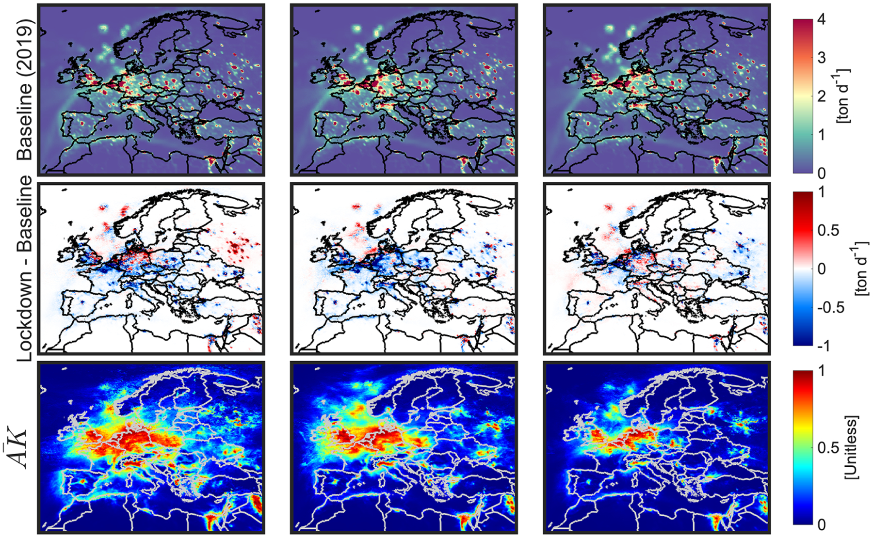 Unraveling pathways of elevated ozone induced by the 2020 lockdown in Europe by an observationally constrained regional model using TROPOMI.