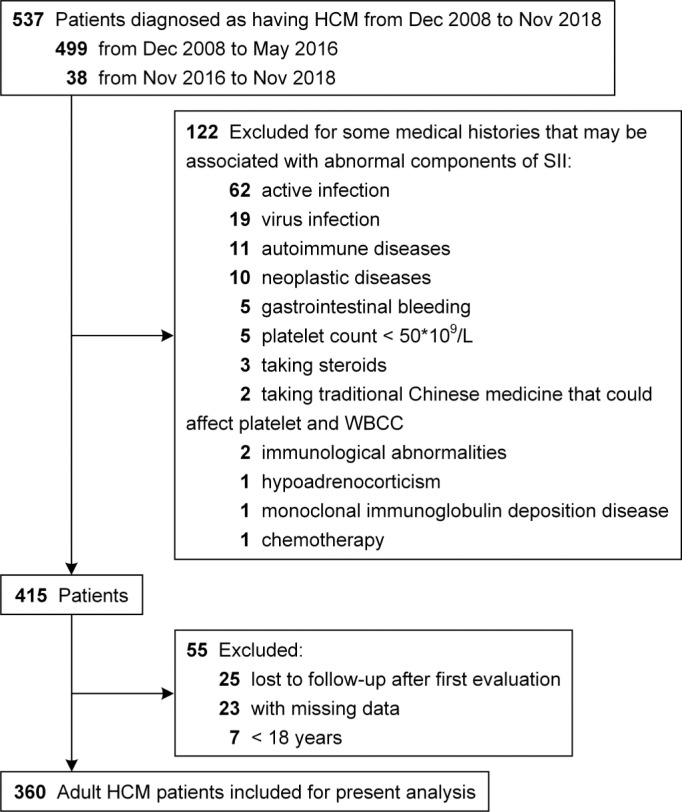 Assessing the relationship between systemic immune-inflammation index and mortality in patients with hypertrophic cardiomyopathy.