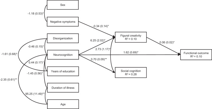 The impact of creativity on functional outcome in schizophrenia: a mediational model.