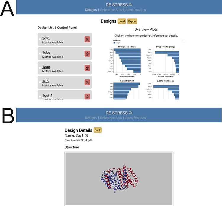 DE-STRESS: a user-friendly web application for the evaluation of protein designs.