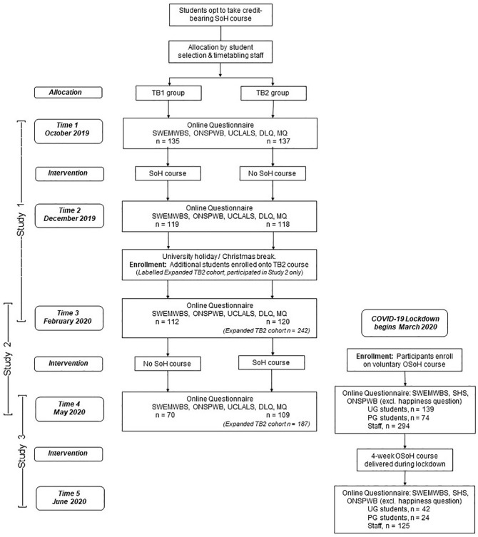 Benefits of a psychoeducational happiness course on university student mental well-being both before and during a COVID-19 lockdown.