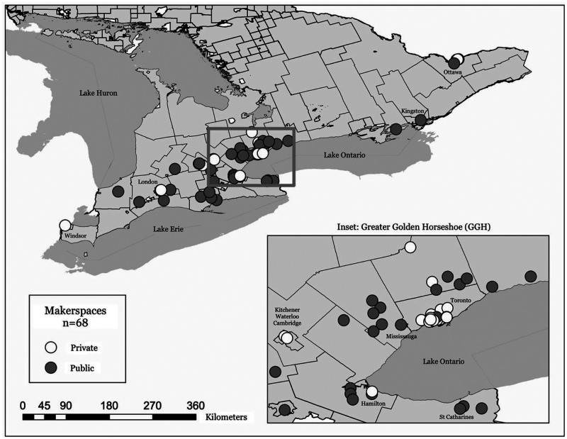 Manufacturing space for inclusive innovation? A study of makerspaces in southern Ontario.