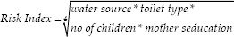 Water and sanitation risk exposure in children under-five in Pakistan.