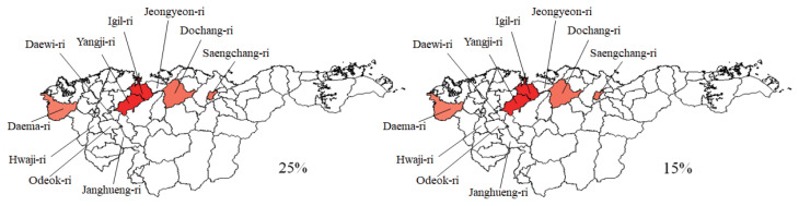 Clusters of Toxoplasmosis in Ganghwa-gun, Cheorwon-gun, and Goseong-gun, Korea.