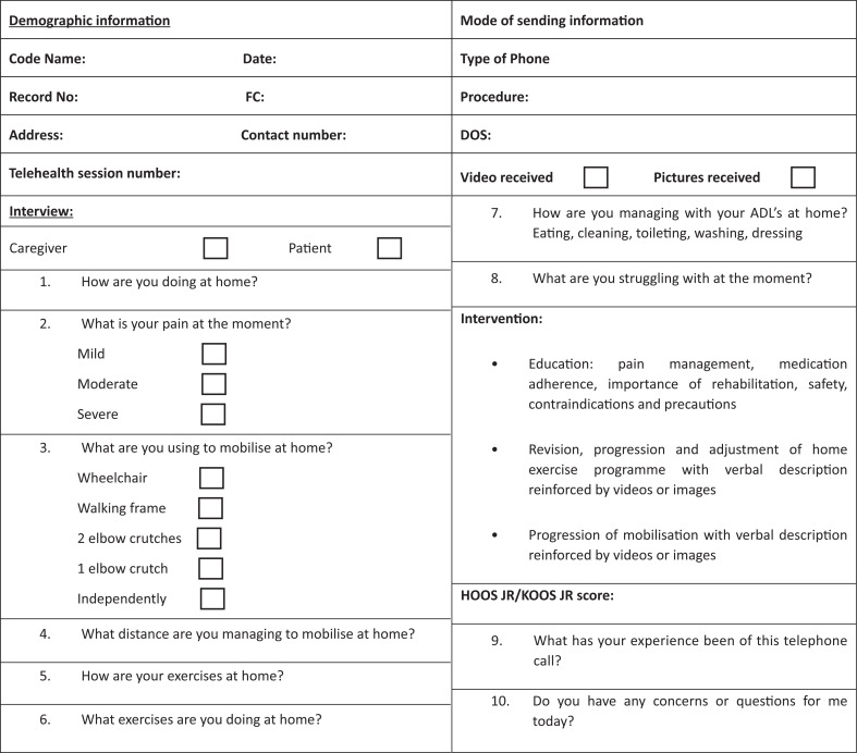 Experiences and effects of telerehabilitation services for physiotherapy outpatients in a resource-constrained public health set-up in the backdrop of the COVID-19 pandemic: A proposal.