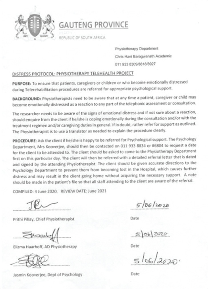 Experiences and effects of telerehabilitation services for physiotherapy outpatients in a resource-constrained public health set-up in the backdrop of the COVID-19 pandemic: A proposal.