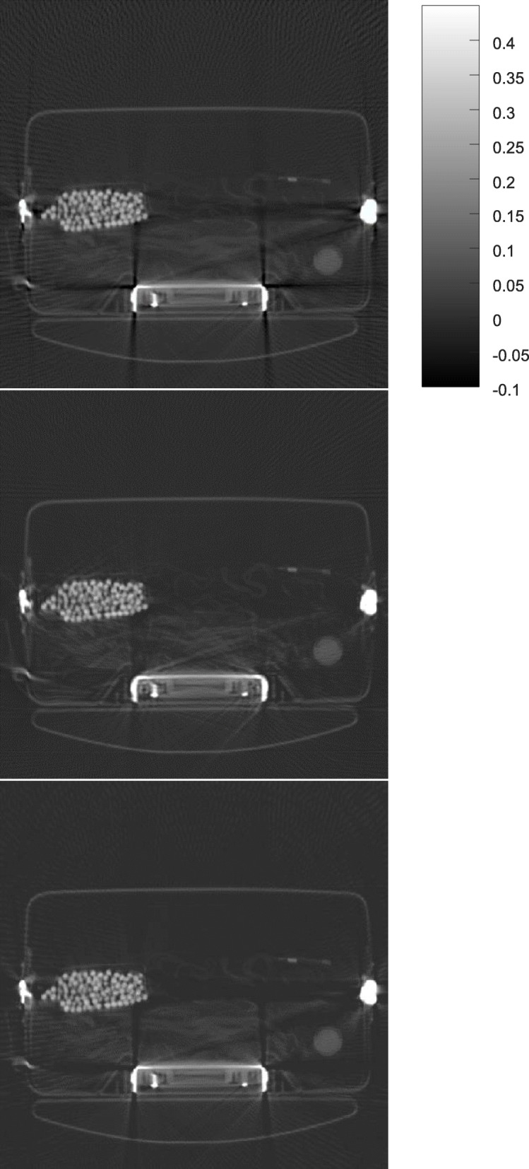 Reducing metal artifacts by restricting negative pixels.