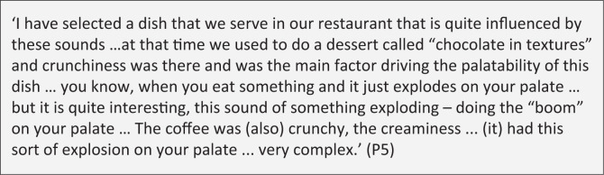 It's crunch time: Exploring the sensibility of food textural acoustics for individuals with dysphagia.