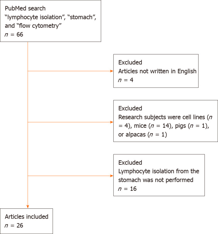 Isolation of lymphocytes from the human gastric mucosa.