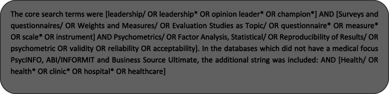 Psychometric properties of leadership scales for health professionals: a systematic review.