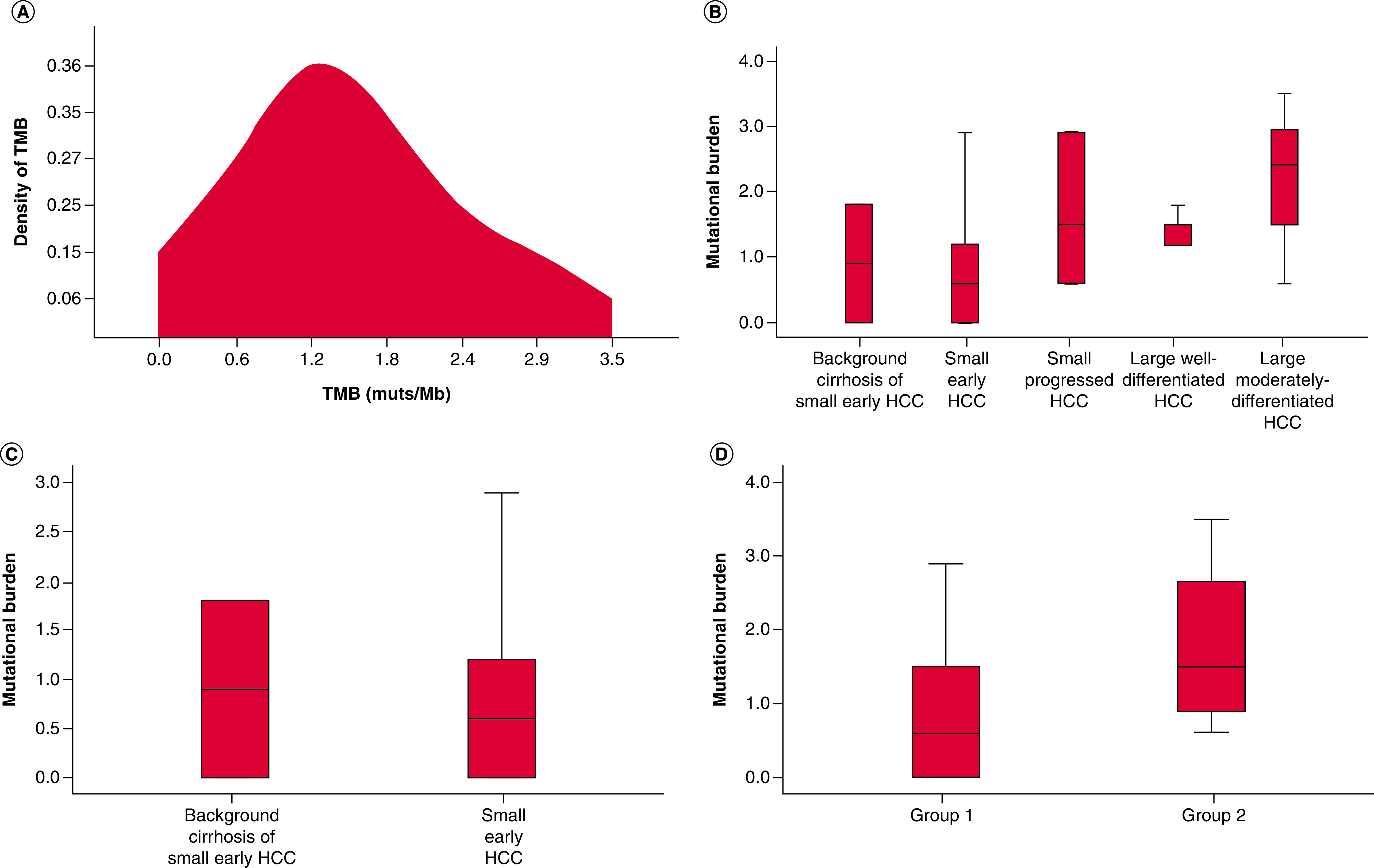 Evaluation of tumor mutational burden in small early hepatocellular carcinoma and progressed hepatocellular carcinoma.