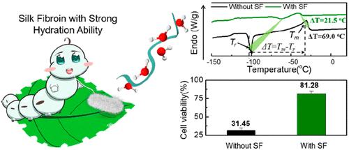 Strong Hydration Ability of Silk Fibroin Suppresses Formation and Recrystallization of Ice Crystals During Cryopreservation