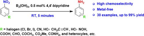 Metal-Free, Rapid, and Highly Chemoselective Reduction of Aromatic Nitro Compounds at Room Temperature