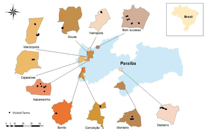 Prevalence of endoparasites by microscopic analysis in free-range chickens in a Brazilian semiarid region.