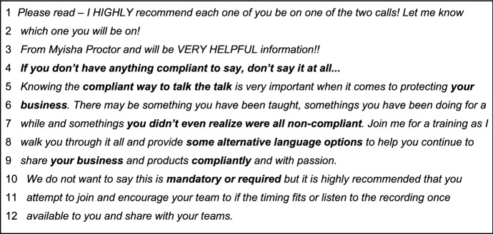 #workfromhome: how multi-level marketers enact and subvert federal language policy for profit.