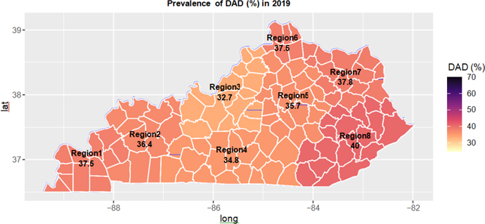 Prevalence and Treatment Utilization of Patients Diagnosed with Depression and Anxiety Disorders Based on Kentucky Medicaid 2012-2019 Datasets.