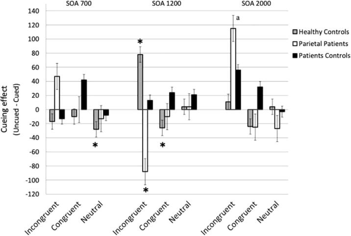 The role of the parietal cortex in inhibitory processing in the vertical meridian: Evidence from elderly brain damaged patients